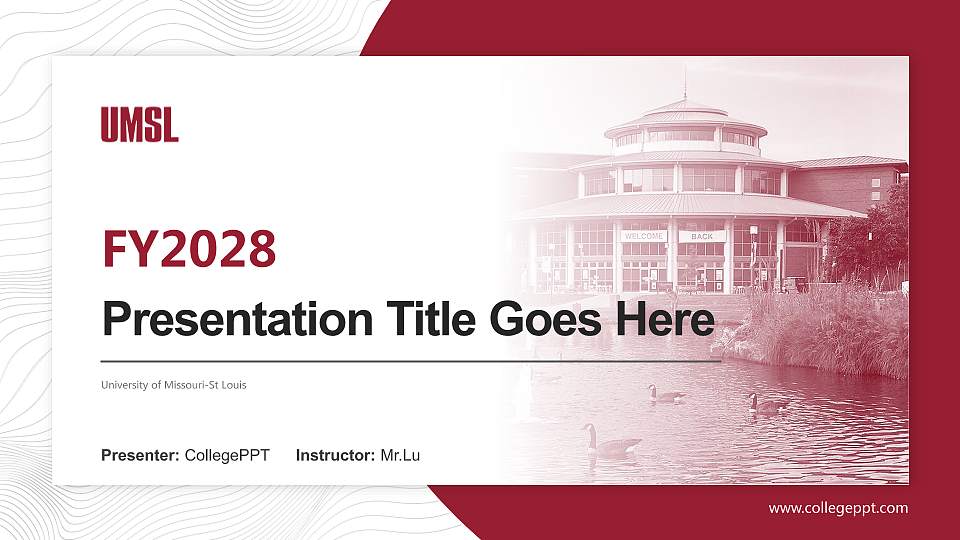 University of Missouri-St Louis Academic Presentation/Research Findings Report PPT Template16:9 ratio PPT effect preview image