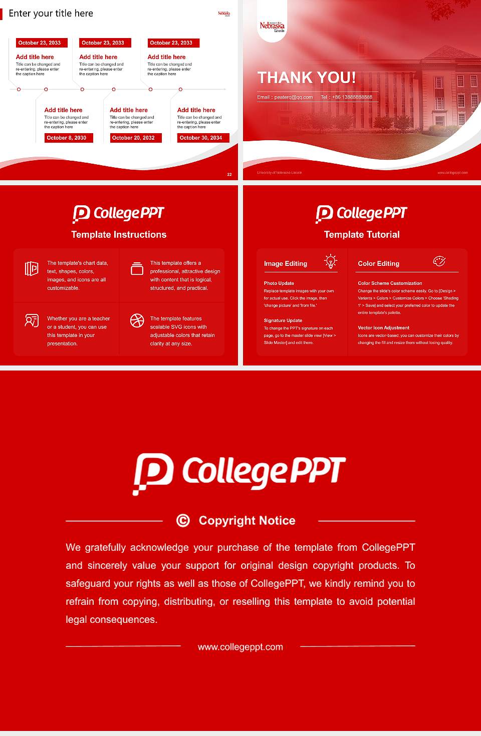 University of Nebraska-Lincoln Lecture Sharing and Networking Event PPT Template4:3 ratio PPT effect preview image4