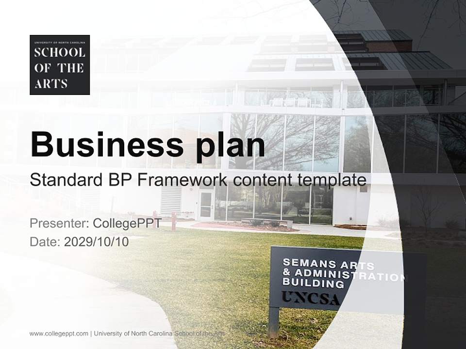 University of North Carolina School of the Arts Competition/Entrepreneurship Contest PPT Template4:3 ratio PPT effect preview image9