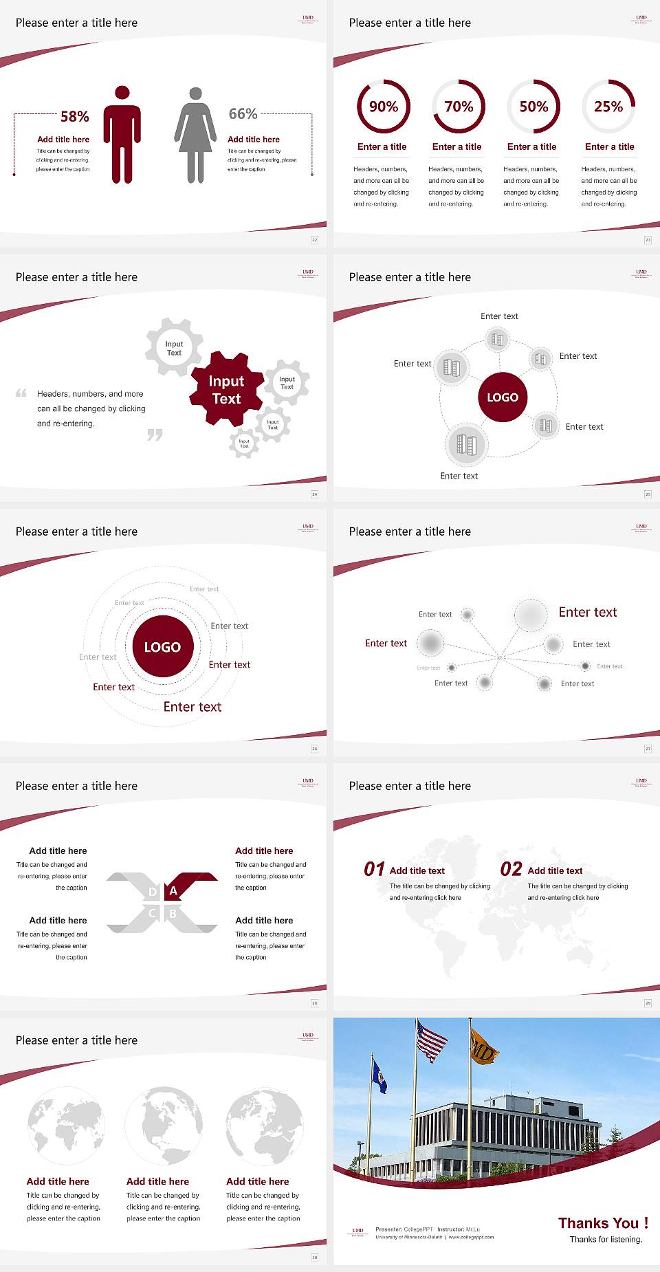 University of Minnesota-Duluth Course/Courseware Creation PPT Template4:3 ratio PPT effect preview image4