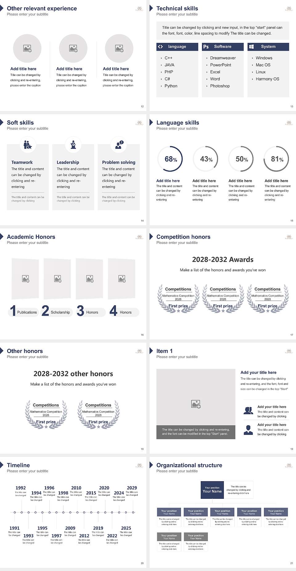 Sh’or Yoshuv Institute Resume PPT Template4:3 ratio PPT effect preview image3