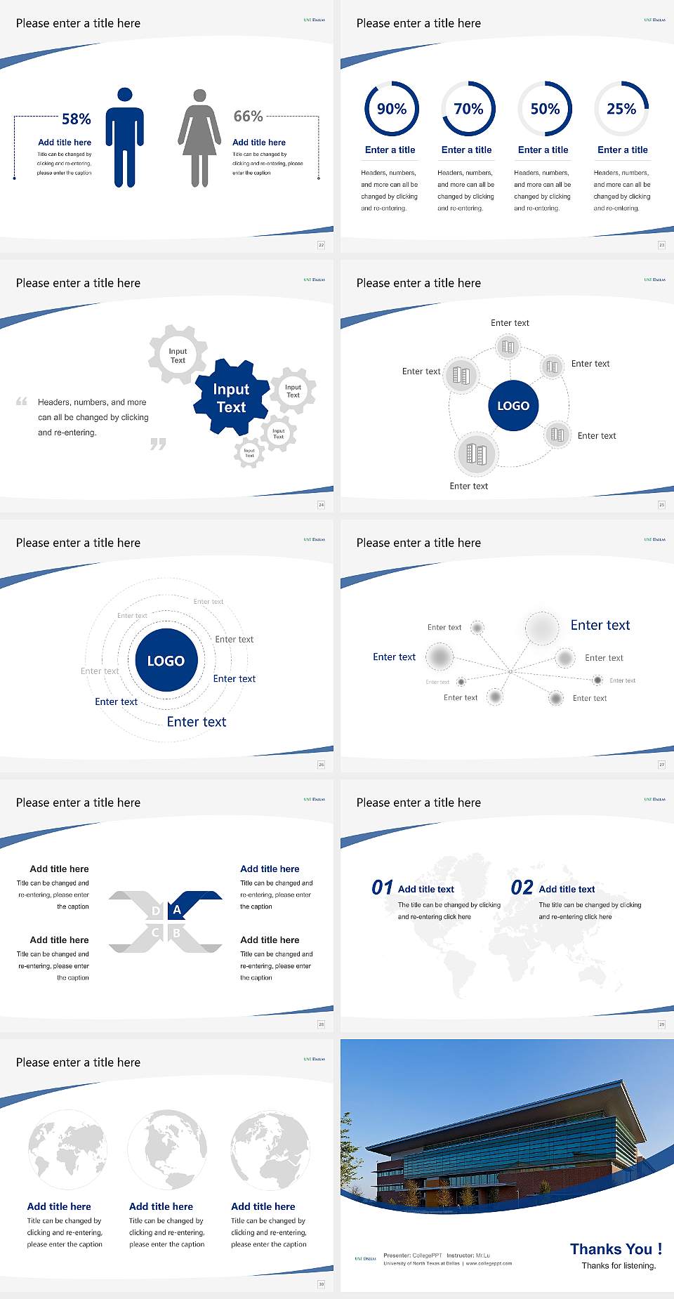 University of North Texas at Dallas Course/Courseware Creation PPT Template4:3 ratio PPT effect preview image4