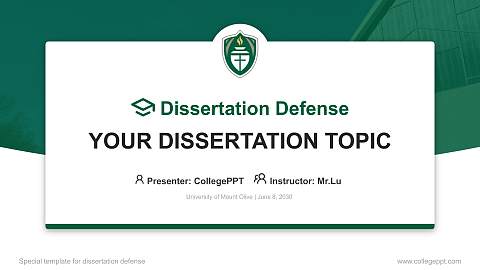 University of Mount Olive Graduation Thesis Defense PPT Template