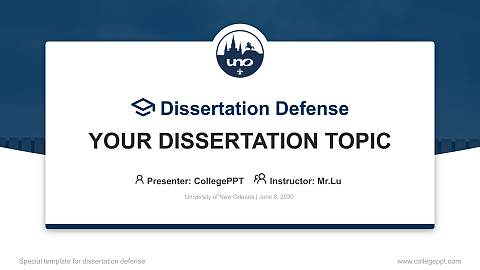 University of New Orleans Graduation Thesis Defense PPT Template