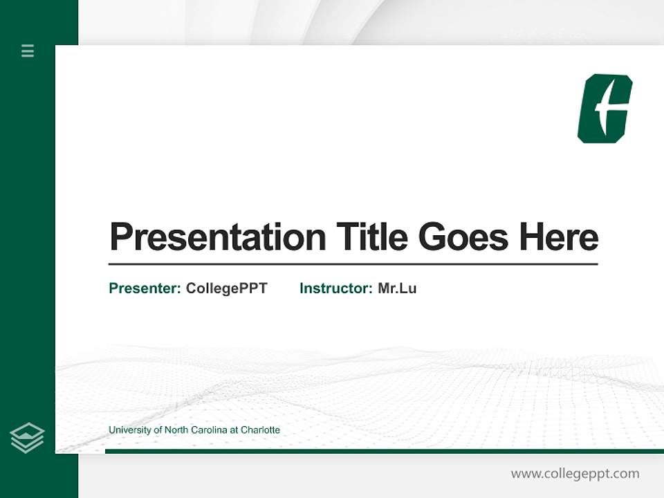 University of North Carolina at Charlotte Thesis Proposal/Graduation Defense PPT Template4:3 ratio PPT effect preview image5