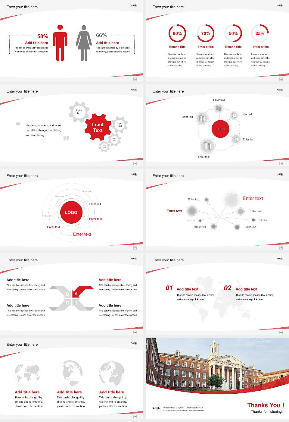 University of Nebraska at Omaha Course/Courseware Creation PPT Template16:9 ratio PPT effect preview image4