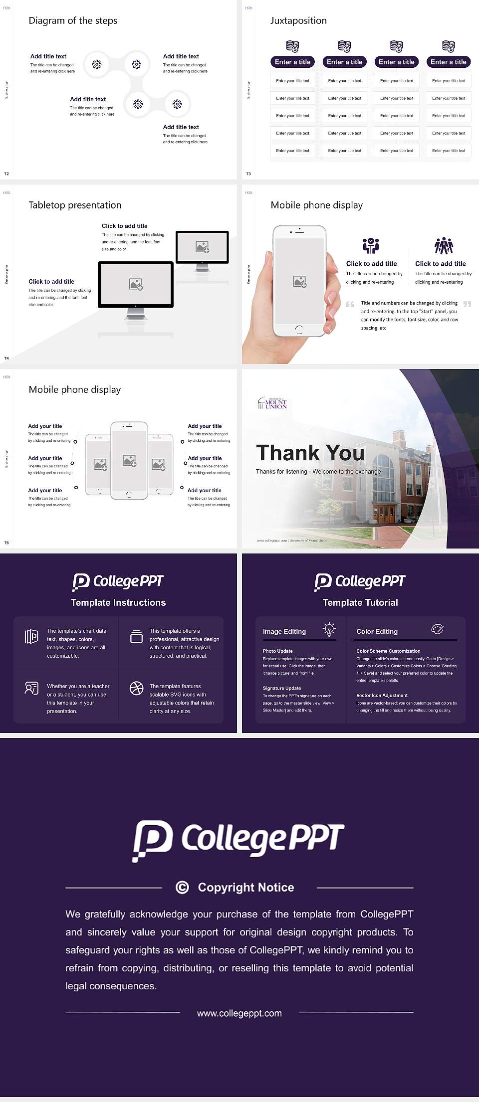 University of Mount Union Competition/Entrepreneurship Contest PPT Template4:3 ratio PPT effect preview image9