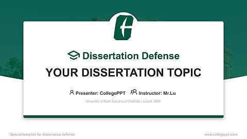 University of North Carolina at Charlotte Graduation Thesis Defense PPT Template