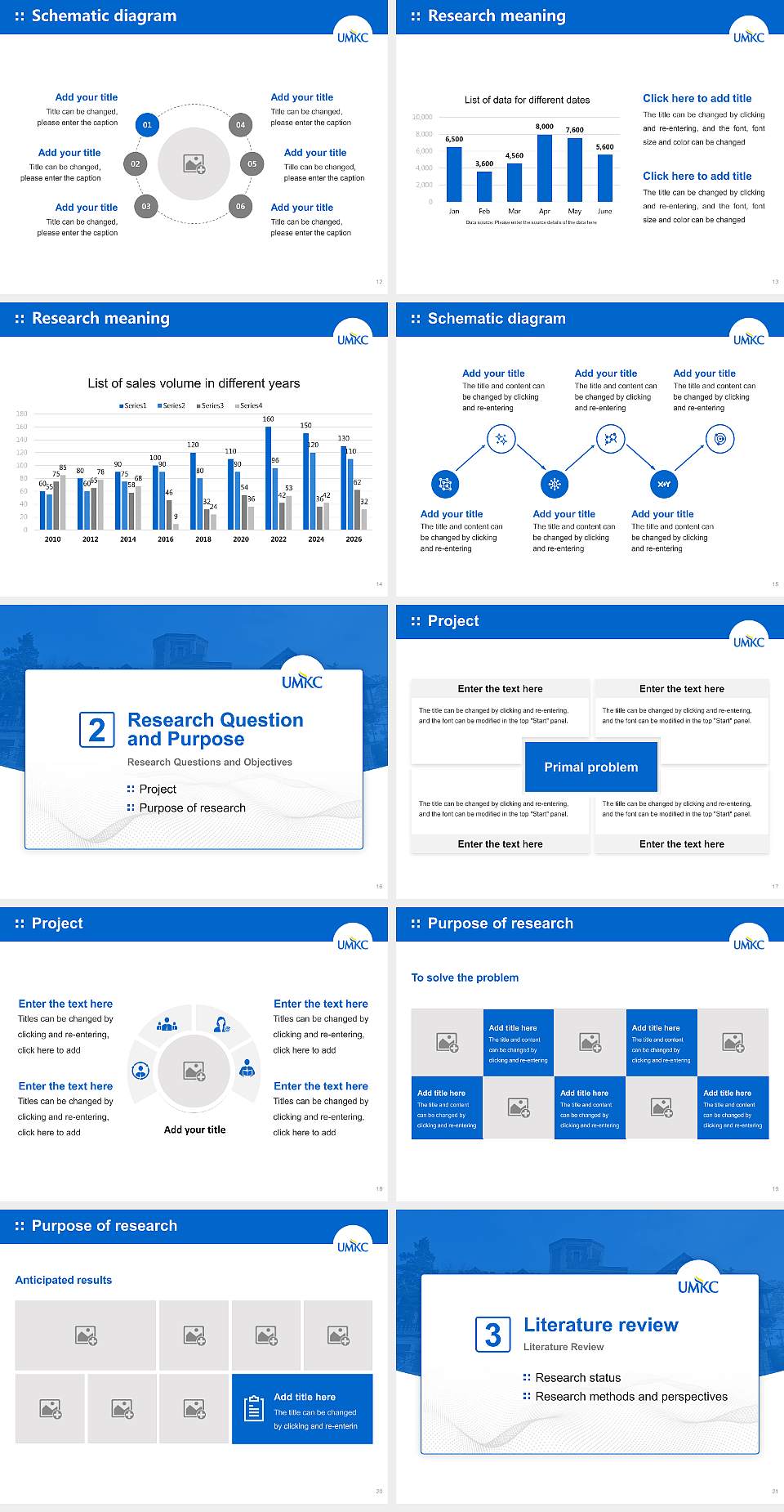 University of Missouri-Kansas City Graduation Thesis Defense PPT Template4:3 ratio PPT effect preview image3