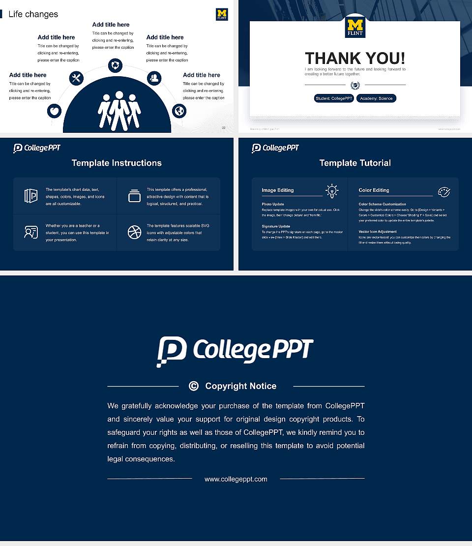 University of Michigan-Flint National Scholarship Defense PPT Template16:9 ratio PPT effect preview image4
