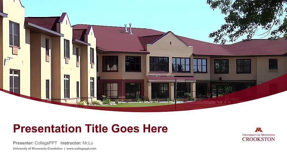 University of Minnesota-Crookston Course/Courseware Creation PPT Template16:9 ratio PPT effect preview image