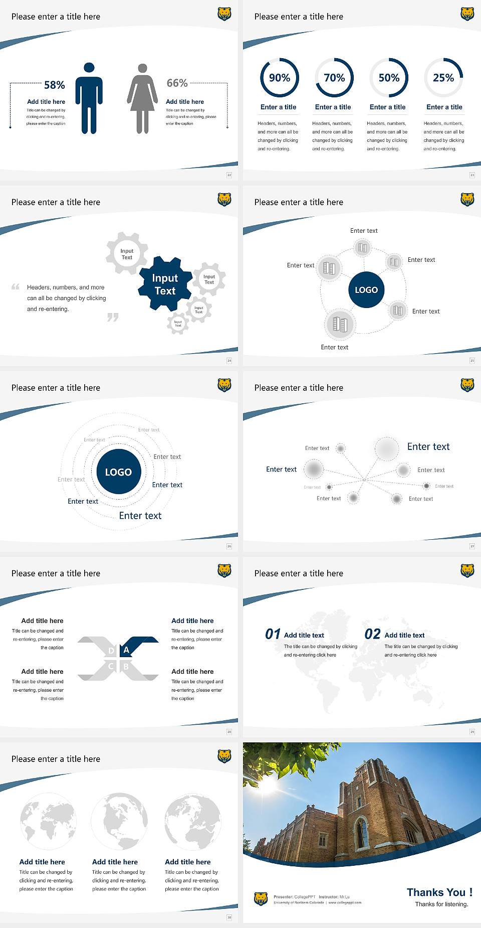 University of Northern Colorado Course/Courseware Creation PPT Template4:3 ratio PPT effect preview image4