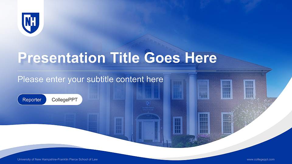 University of New Hampshire-Franklin Pierce School of Law Lecture Sharing and Networking Event PPT Template16:9 ratio PPT effect preview image