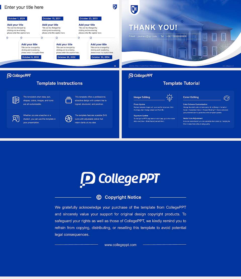 University of New Hampshire-Franklin Pierce School of Law Lecture Sharing and Networking Event PPT Template16:9 ratio PPT effect preview image4