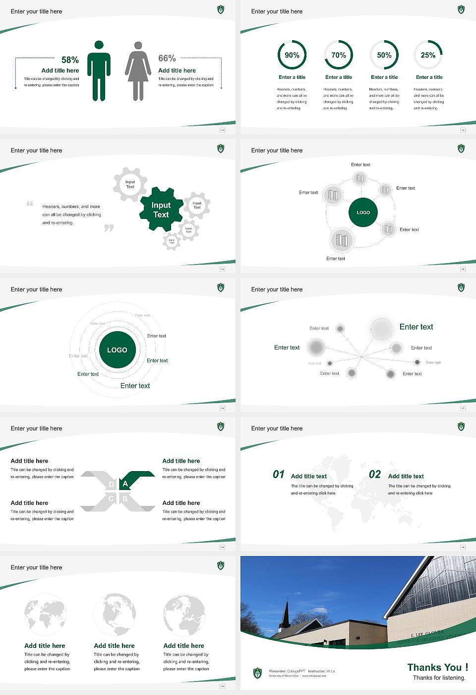 University of Mount Olive Course/Courseware Creation PPT Template16:9 ratio PPT effect preview image4
