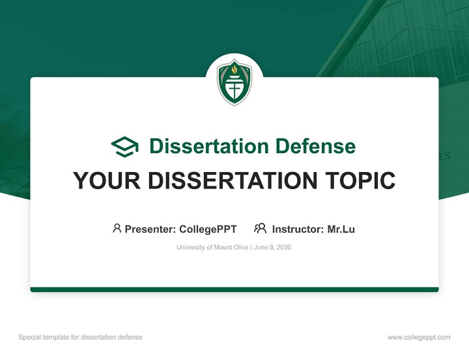 University of Mount Olive Graduation Thesis Defense PPT Template4:3 ratio PPT effect preview image7