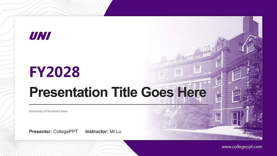 University of Northern Iowa Academic Presentation/Research Findings Report PPT Template16:9 ratio PPT effect preview image