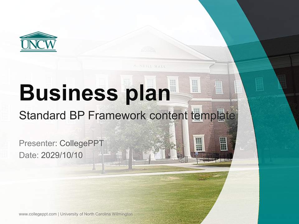 University of North Carolina Wilmington Competition/Entrepreneurship Contest PPT Template4:3 ratio PPT effect preview image9