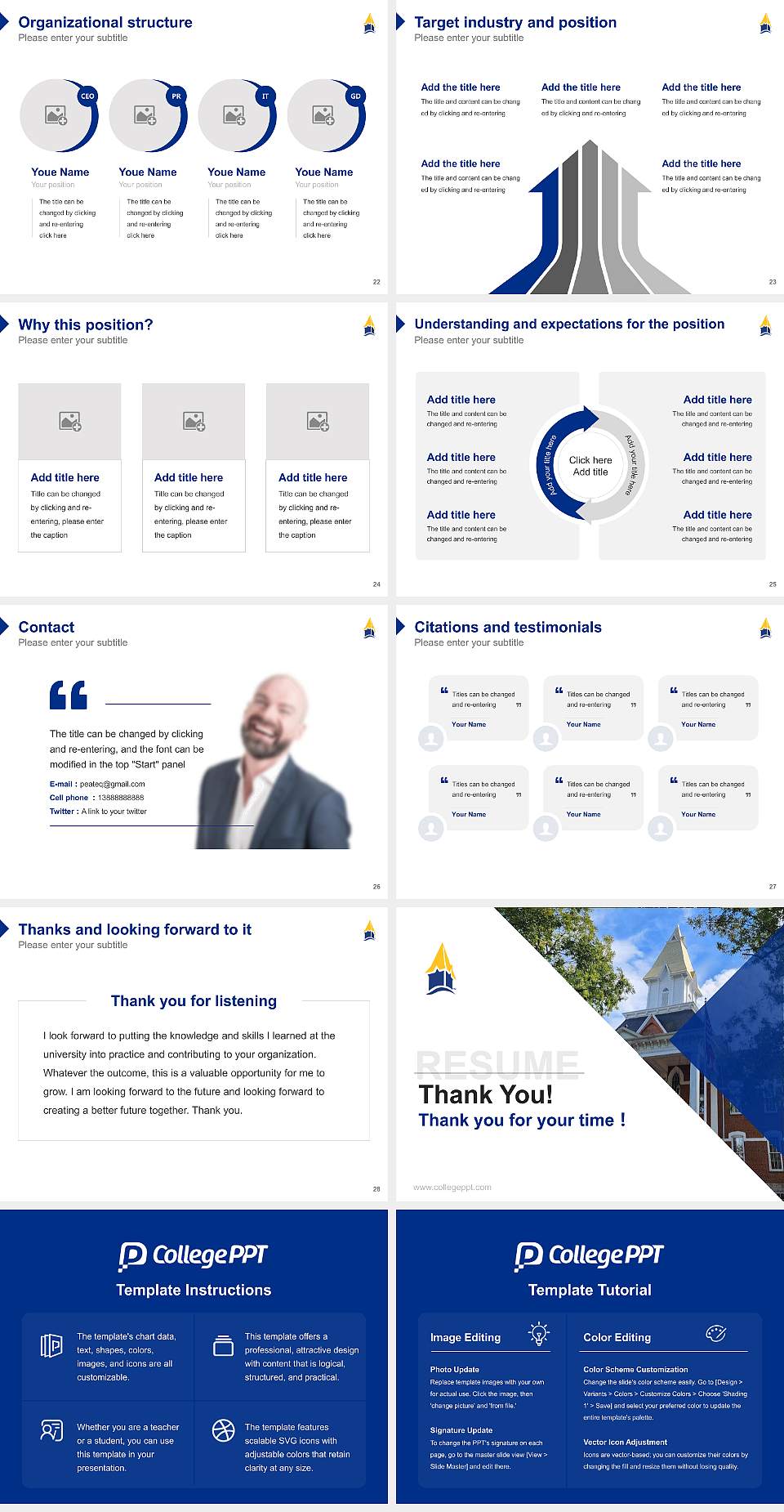 University of North Georgia Resume PPT Template4:3 ratio PPT effect preview image4