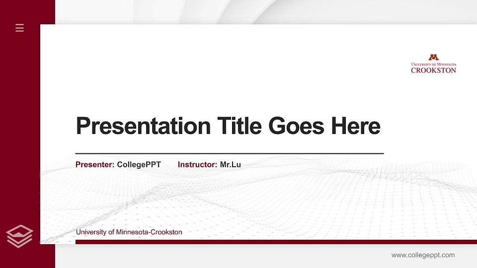 University of Minnesota-Crookston Thesis Proposal/Graduation Defense PPT Template16:9 ratio PPT effect preview image