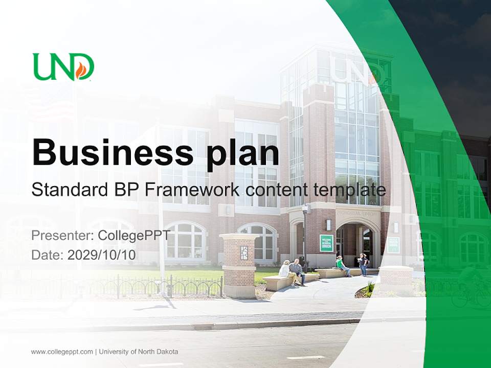 University of North Dakota Competition/Entrepreneurship Contest PPT Template4:3 ratio PPT effect preview image9