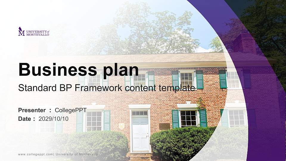 University of Montevallo Competition/Entrepreneurship Contest PPT Template16:9 ratio PPT effect preview image
