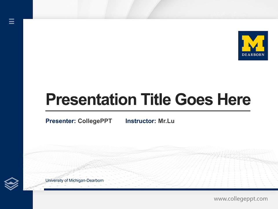 University of Michigan-Dearborn Thesis Proposal/Graduation Defense PPT Template4:3 ratio PPT effect preview image5