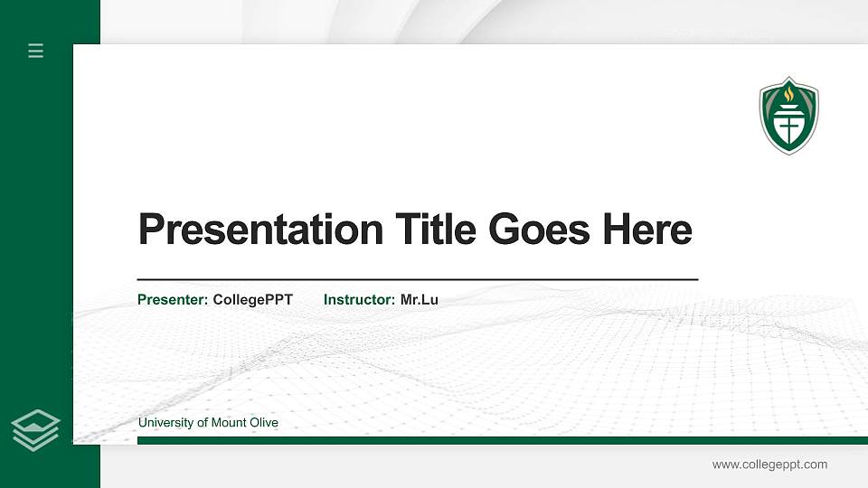 University of Mount Olive Thesis Proposal/Graduation Defense PPT Template16:9 ratio PPT effect preview image
