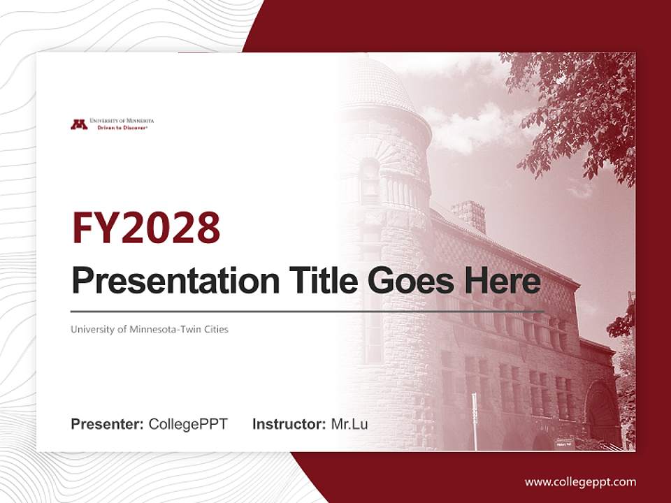 University of Minnesota-Twin Cities Academic Presentation/Research Findings Report PPT Template4:3 ratio PPT effect preview image5