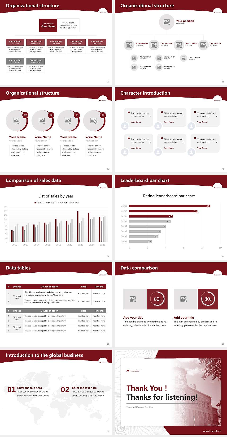 University of Minnesota-Twin Cities Academic Presentation/Research Findings Report PPT Template4:3 ratio PPT effect preview image4