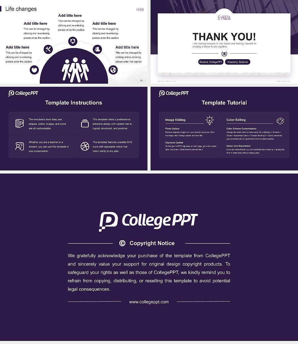 University of Mount Union National Scholarship Defense PPT Template16:9 ratio PPT effect preview image4