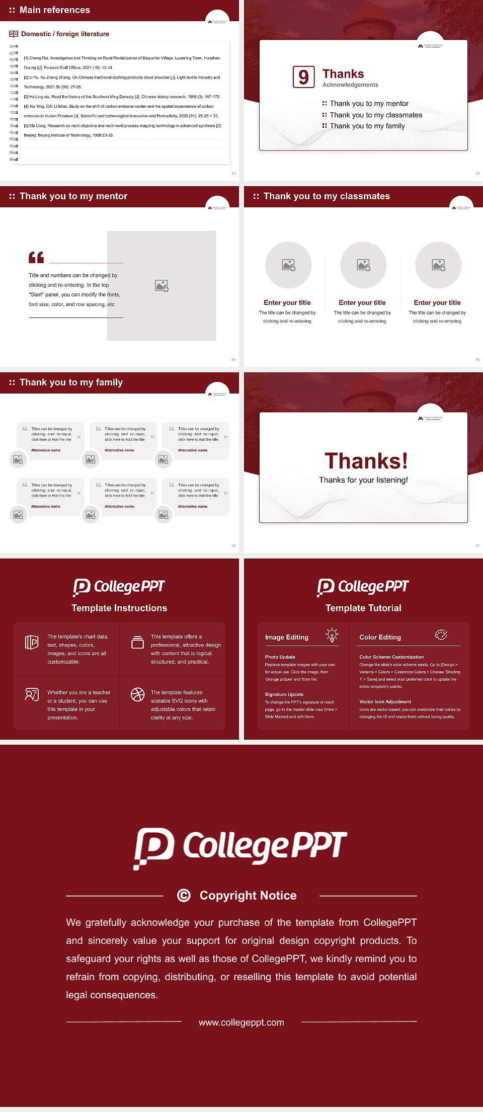 University of Minnesota-Twin Cities Graduation Thesis Defense PPT Template4:3 ratio PPT effect preview image7