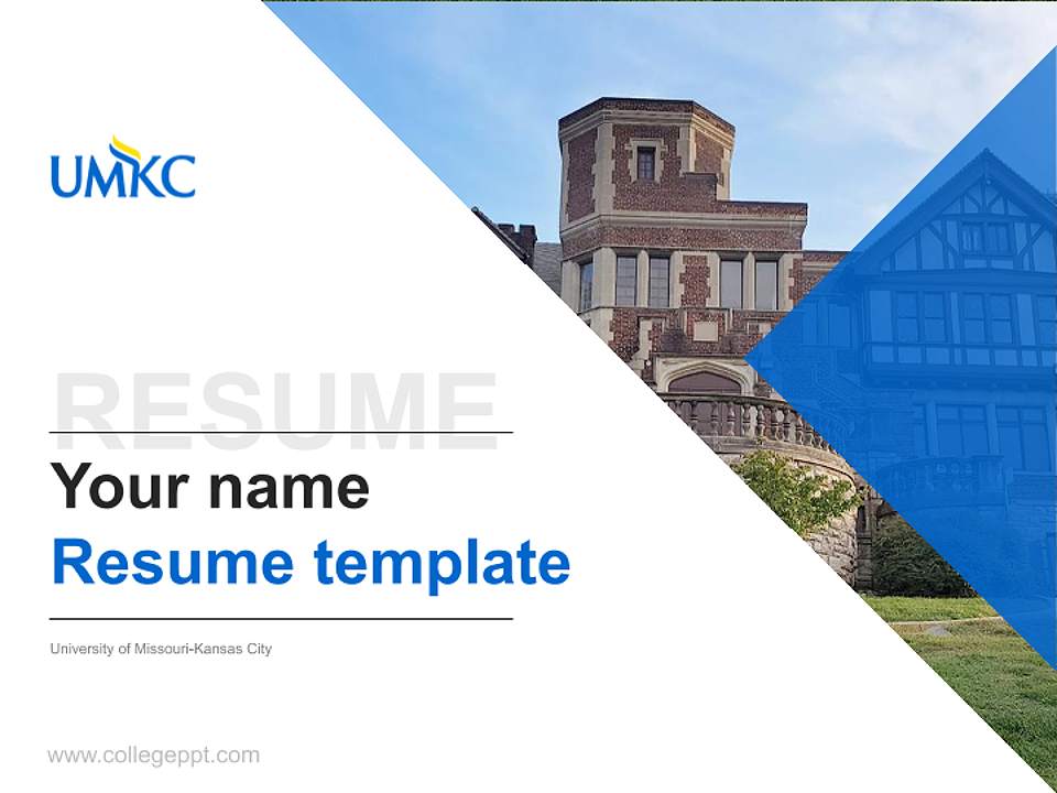 University of Missouri-Kansas City Resume PPT Template4:3 ratio PPT effect preview image5