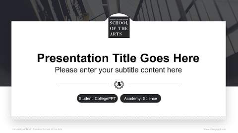 University of North Carolina School of the Arts National Scholarship Defense PPT Template