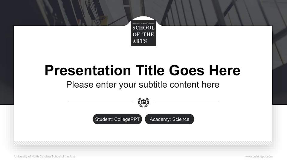 University of North Carolina School of the Arts National Scholarship Defense PPT Template16:9 ratio PPT effect preview image