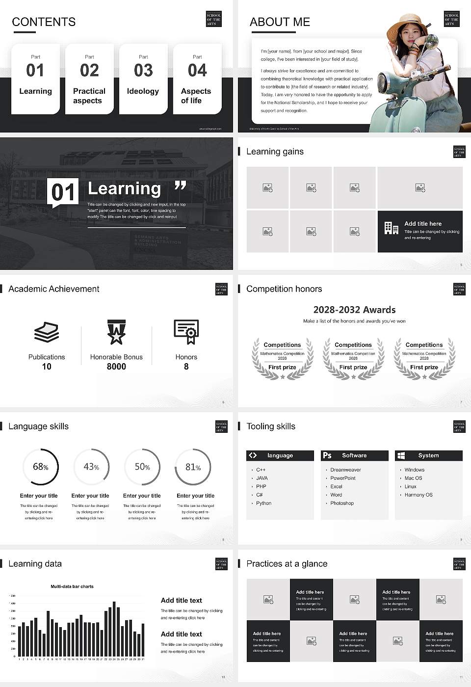 University of North Carolina School of the Arts National Scholarship Defense PPT Template16:9 ratio PPT effect preview image2