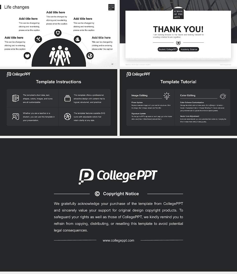 University of North Carolina School of the Arts National Scholarship Defense PPT Template16:9 ratio PPT effect preview image4