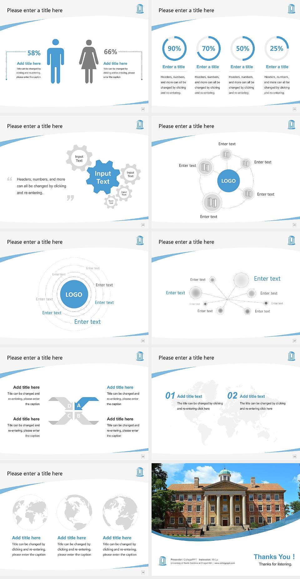 University of North Carolina at Chapel Hill Course/Courseware Creation PPT Template4:3 ratio PPT effect preview image4