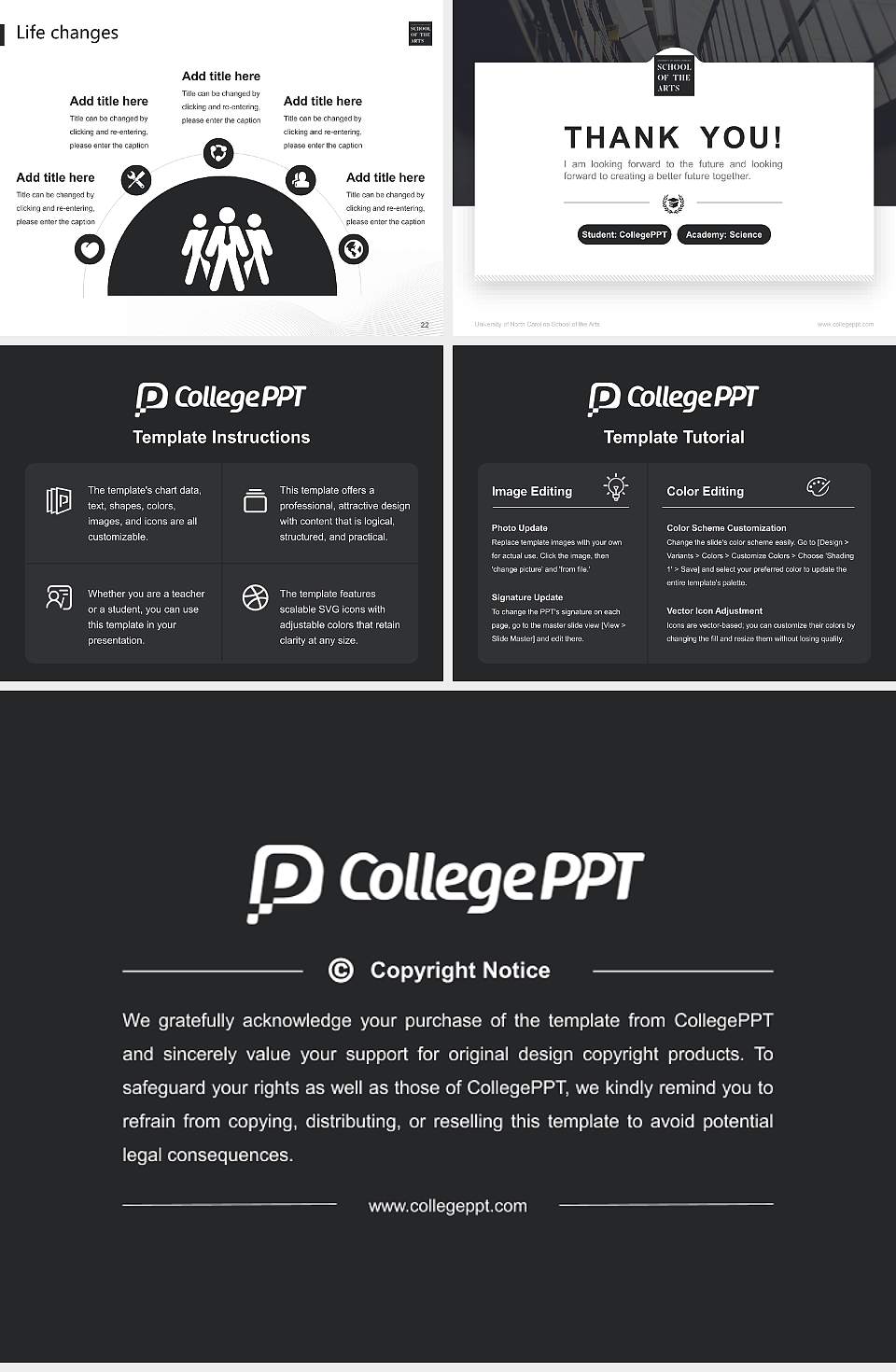 University of North Carolina School of the Arts National Scholarship Defense PPT Template4:3 ratio PPT effect preview image4