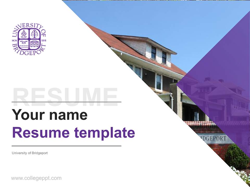 University of Bridgeport Resume PPT Template4:3 ratio PPT effect preview image5