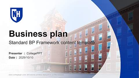 University of New Hampshire at Manchester Competition/Entrepreneurship Contest PPT Template