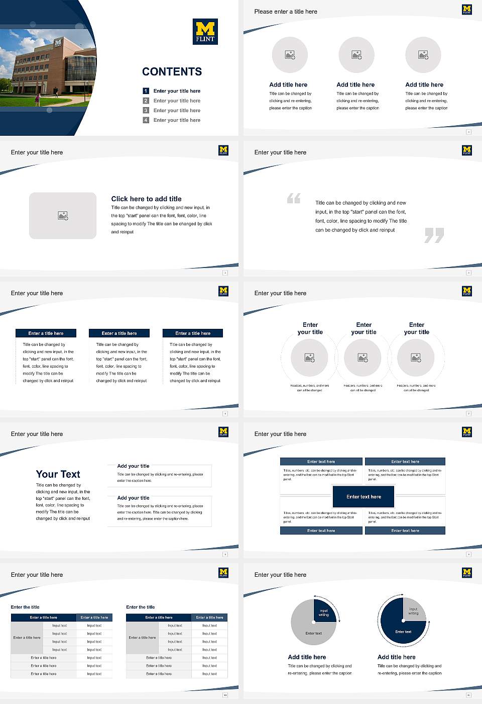 University of Michigan-Flint Course/Courseware Creation PPT Template16:9 ratio PPT effect preview image2