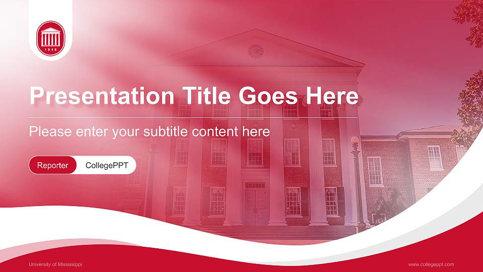 University of Mississippi Lecture Sharing and Networking Event PPT Template16:9 ratio PPT effect preview image