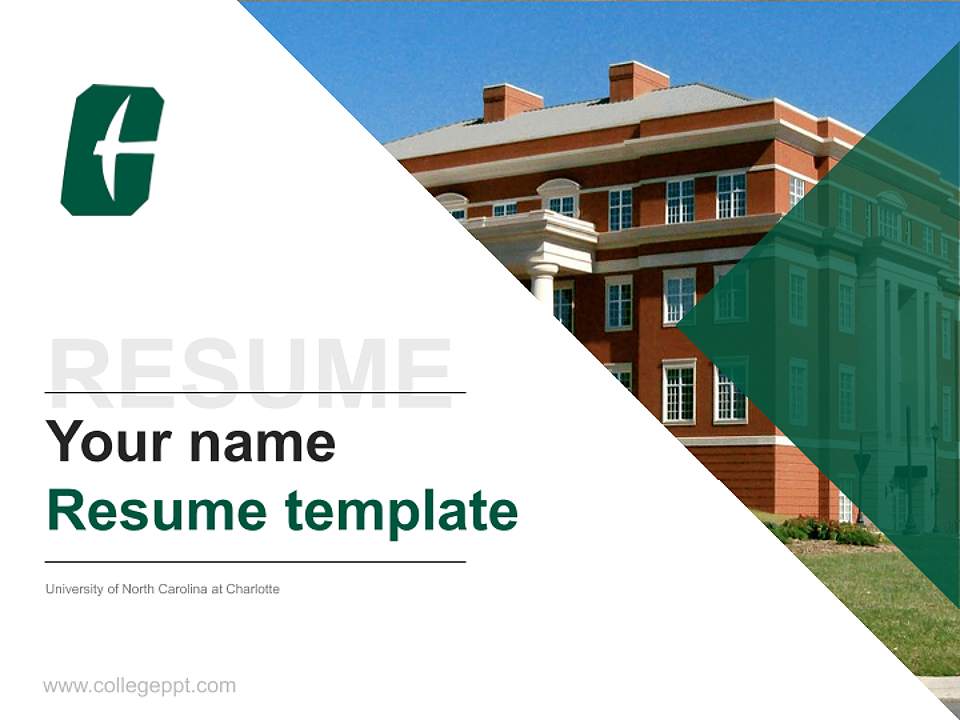University of North Carolina at Charlotte Resume PPT Template4:3 ratio PPT effect preview image5