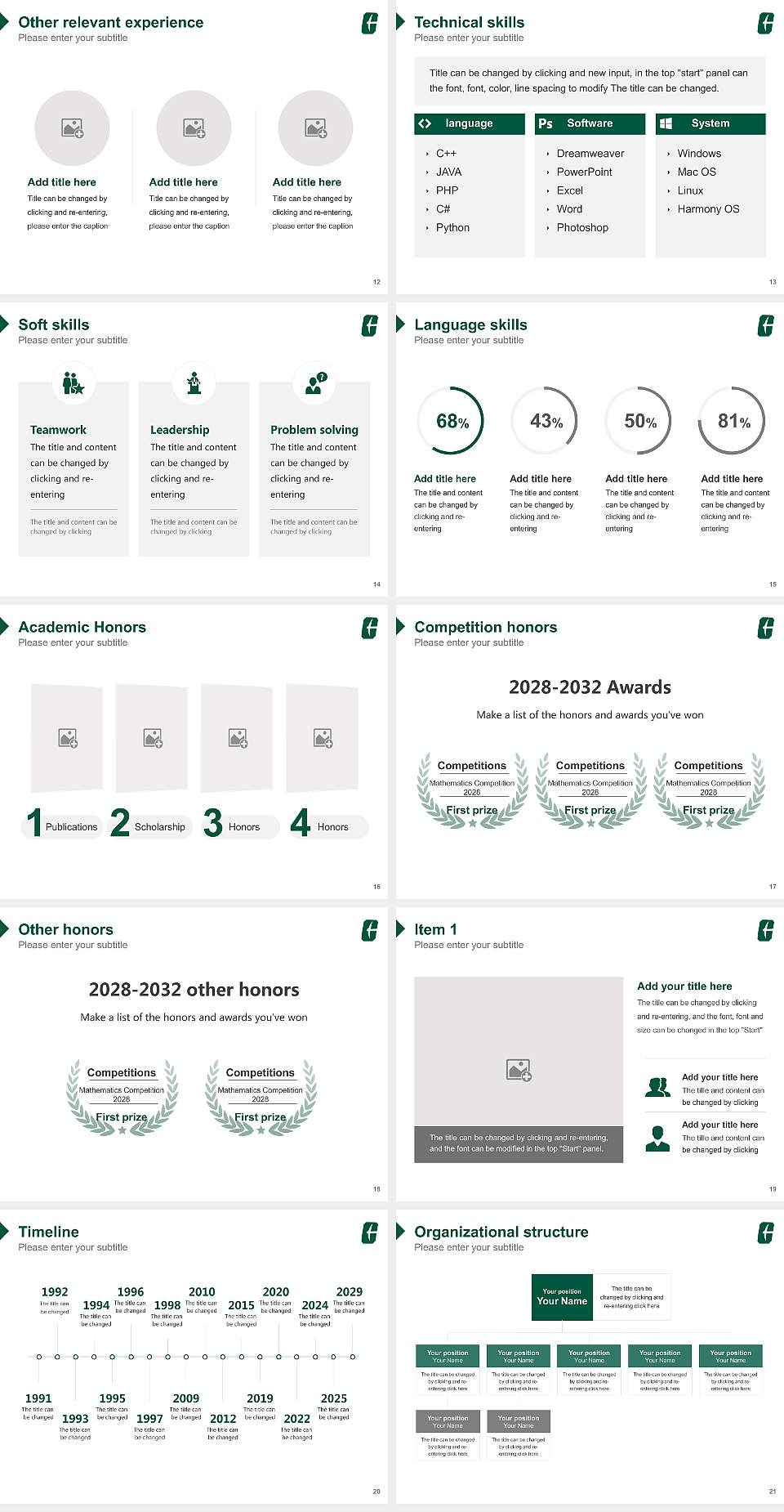 University of North Carolina at Charlotte Resume PPT Template4:3 ratio PPT effect preview image3