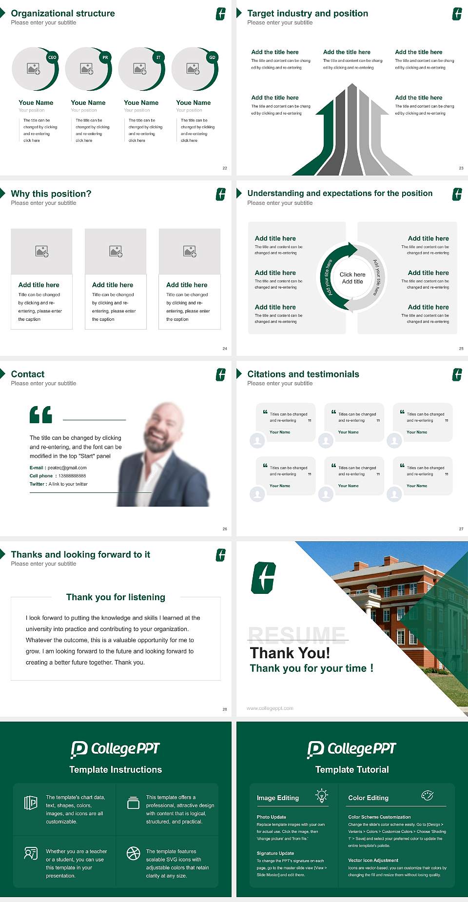University of North Carolina at Charlotte Resume PPT Template4:3 ratio PPT effect preview image4