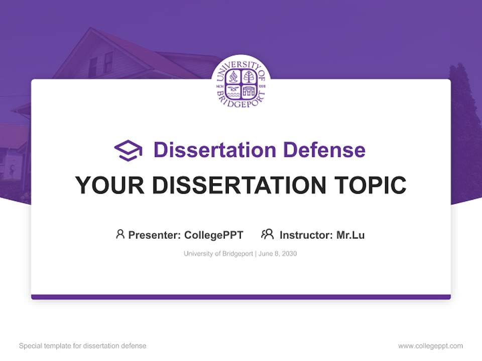 University of Bridgeport Graduation Thesis Defense PPT Template4:3 ratio PPT effect preview image7