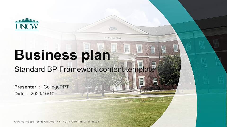 University of North Carolina Wilmington Competition/Entrepreneurship Contest PPT Template16:9 ratio PPT effect preview image