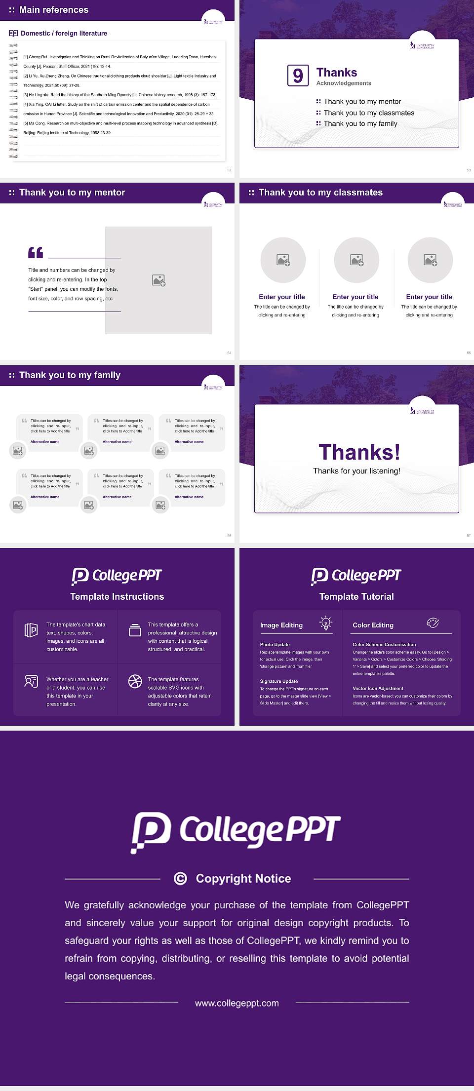 University of Montevallo Graduation Thesis Defense PPT Template4:3 ratio PPT effect preview image7