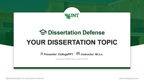 University of North Texas Graduation Thesis Defense PPT Template